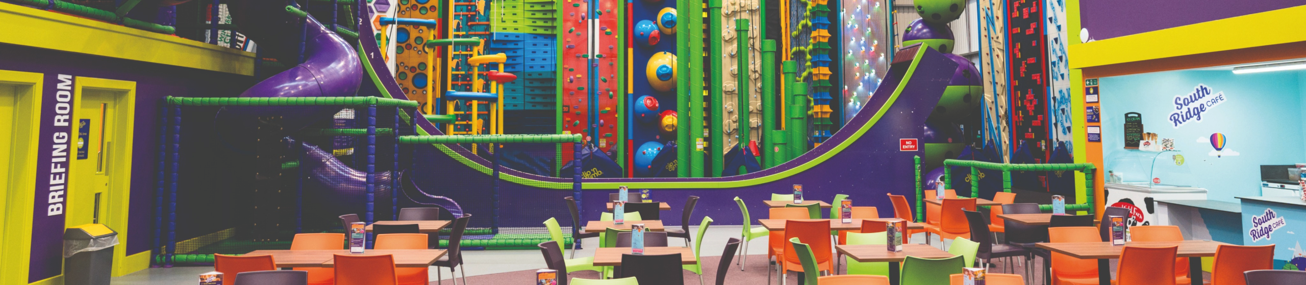 Clip 'n Climb colourful centre interior